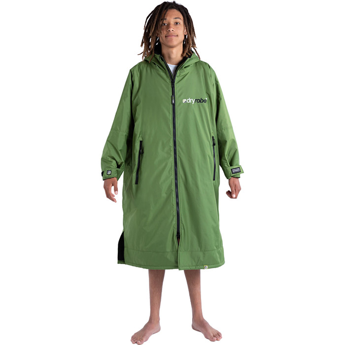 2021 Dryrobe Advance Long Sleeve Premium Outdoor Changing Robe /  Poncho DR104 - Forest Green / Black
